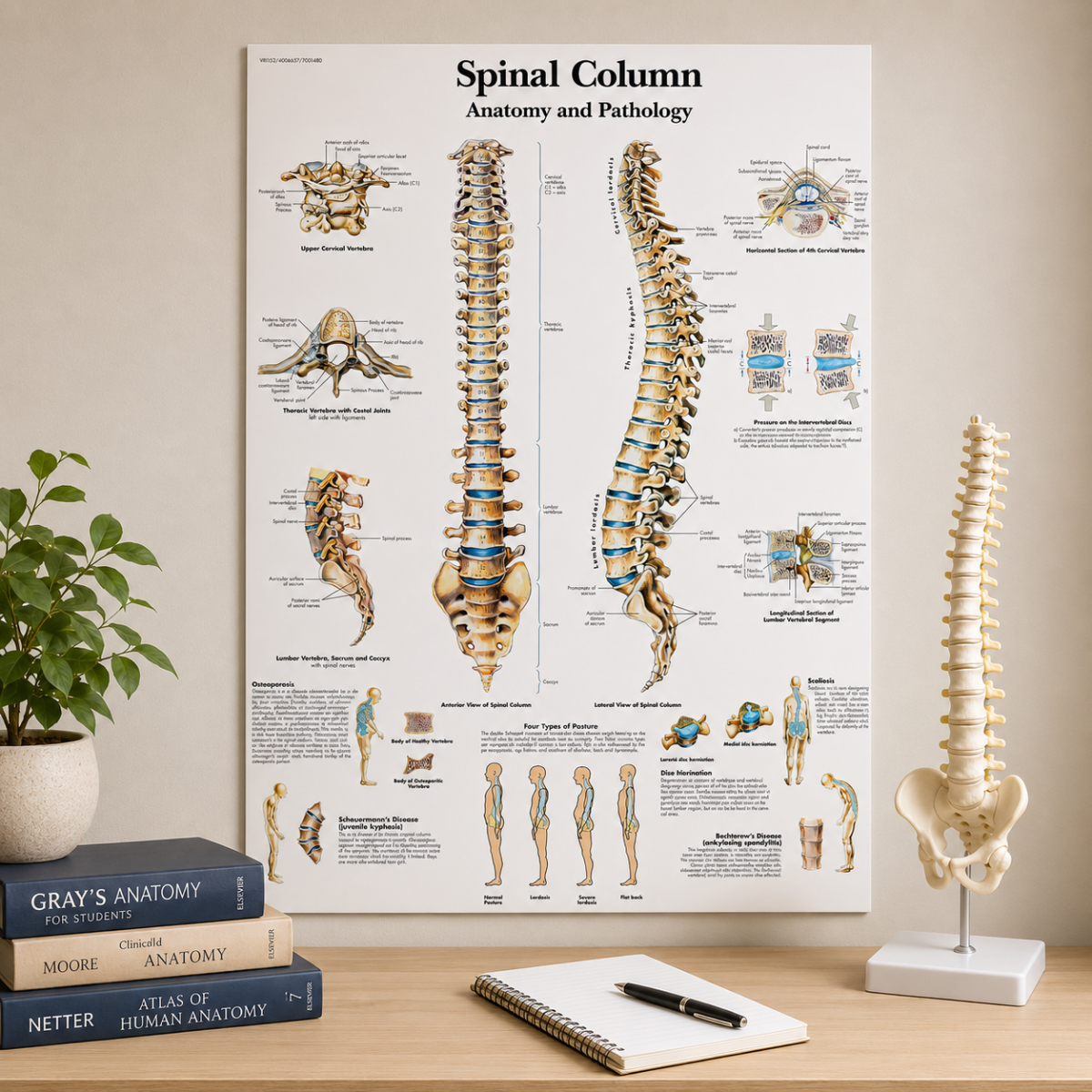Vertebral Column Chart (52x70cm) With Special Lamination