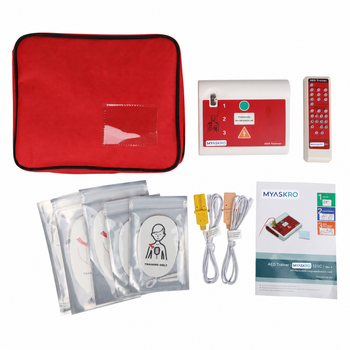 MYASKRO XFT-120C AED Trainer with Remote Control – Adult & Child Pads