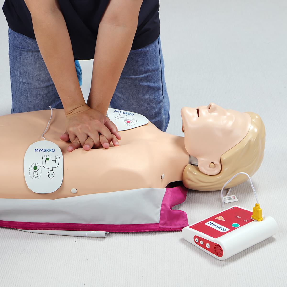 MYASKRO XFT-120C AED Trainer with Remote Control – Adult & Child Pads