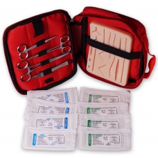 Suture Practice Kit - Premium Quality , Kit Includes 8 Needled Sutures, Surgical Instruments, Large Suturing Pad and Carry Bag