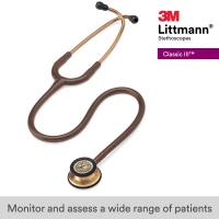 3M Littmann Classic III Stethoscope - Sleek Copper Finish with Rich Chocolate Tube, 27-inch - Model 5809 for Precise Monitoring