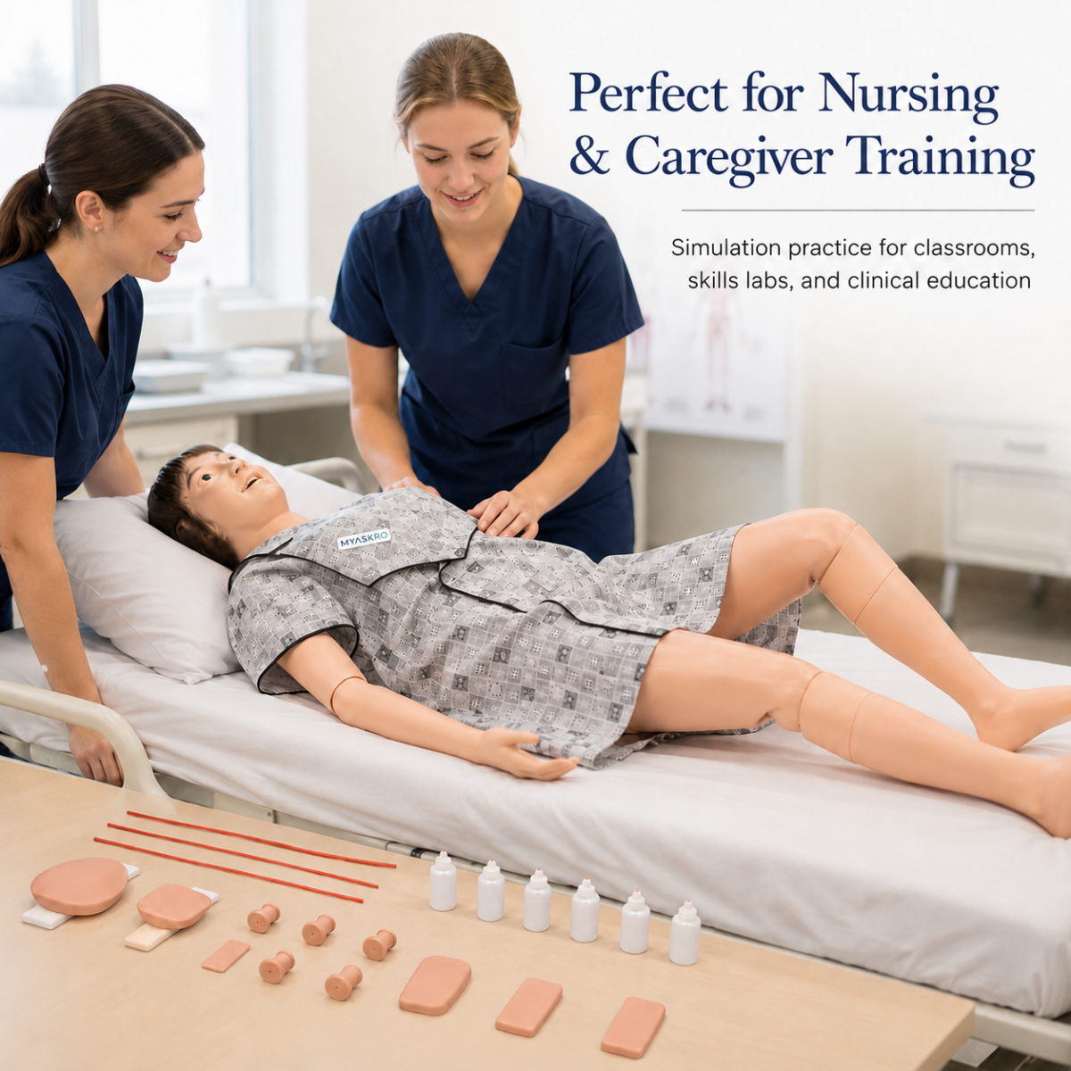 MYASKRO Multi-Functional Nursing Training Manikin for Patient Care