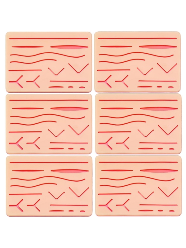 Suture Practice Pads Set (6 Pcs) with Pre-Cut Wounds – Hard-to-Tear, Durable Training Pads for Medical & Vet Students, Nursing Skills Practice | Myaskro